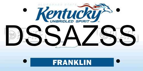 DSSAZSS Kentucky License Plate