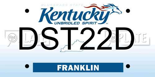 DST22D Kentucky License Plate