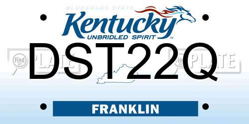 DST22Q Kentucky License Plate