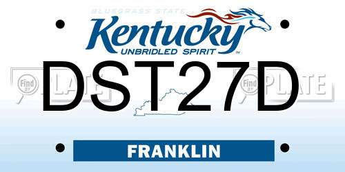 DST27D Kentucky License Plate
