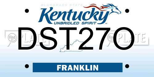 DST27O Kentucky License Plate