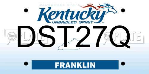 DST27Q Kentucky License Plate