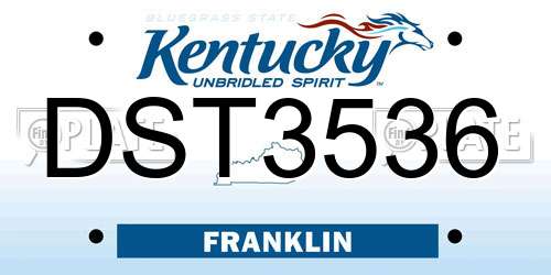 DST3536 Kentucky License Plate