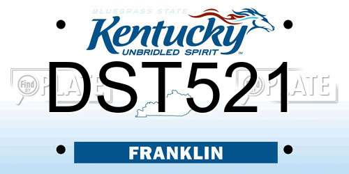 DST521 Kentucky License Plate