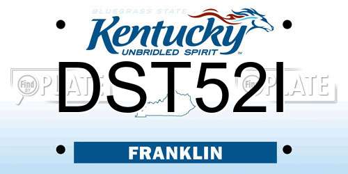 DST52I Kentucky License Plate