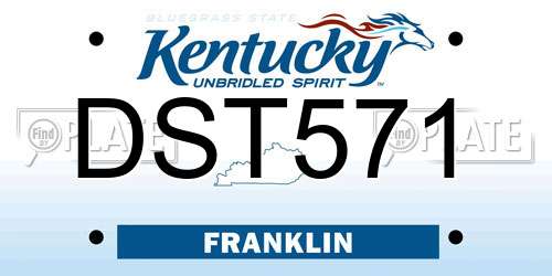 DST571 Kentucky License Plate