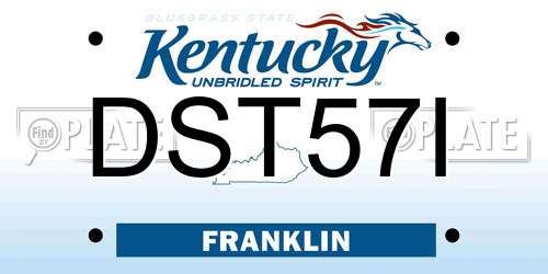 DST57I Kentucky License Plate