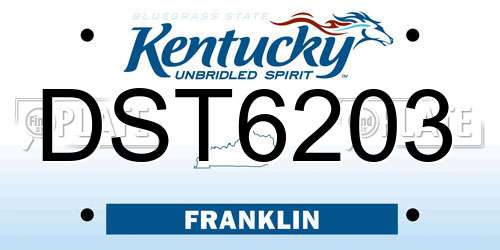 DST6203 Kentucky License Plate