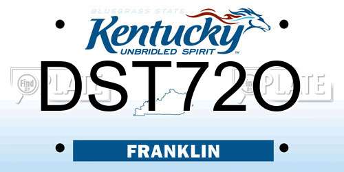 DST72O Kentucky License Plate