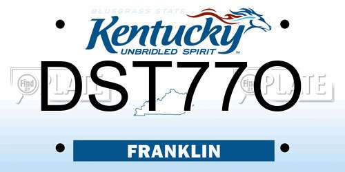 DST77O Kentucky License Plate