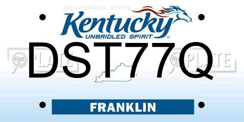DST77Q Kentucky License Plate