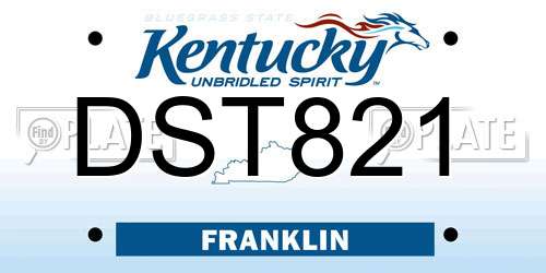 DST821 Kentucky License Plate