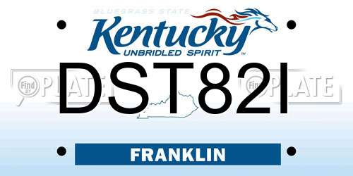 DST82I Kentucky License Plate