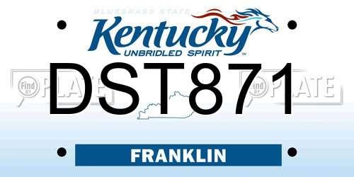 DST871 Kentucky License Plate