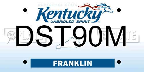 DST90M Kentucky License Plate