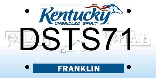 DSTS71 Kentucky License Plate