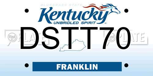 DSTT70 Kentucky License Plate