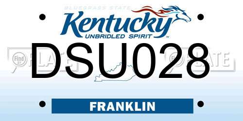 DSU028 Kentucky License Plate