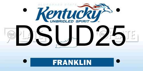 DSUD25 Kentucky License Plate