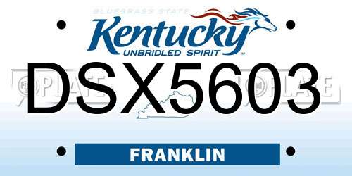 DSX5603 Kentucky License Plate