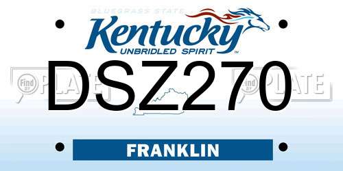 DSZ270 Kentucky License Plate