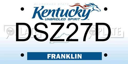 DSZ27D Kentucky License Plate
