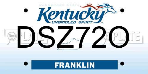 DSZ72O Kentucky License Plate