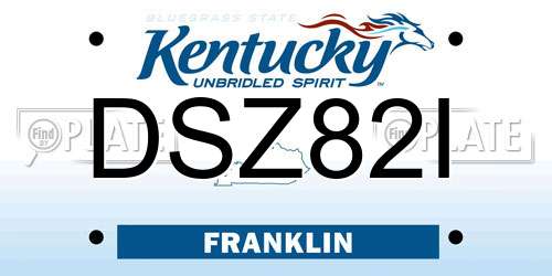 DSZ82I Kentucky License Plate