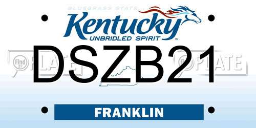 DSZB21 Kentucky License Plate