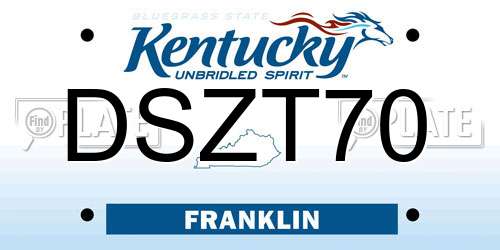 DSZT70 Kentucky License Plate