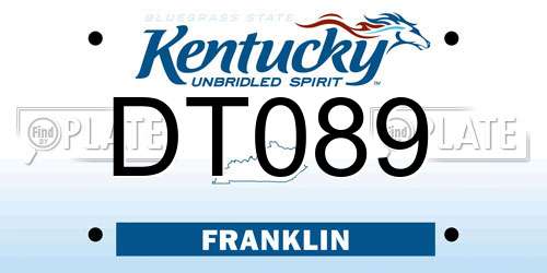 DT089 Kentucky License Plate