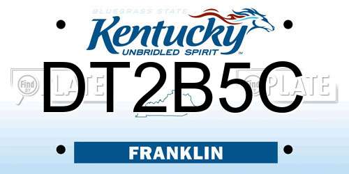 DT2B5C Kentucky License Plate