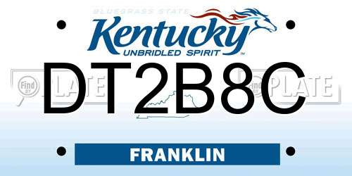 DT2B8C Kentucky License Plate