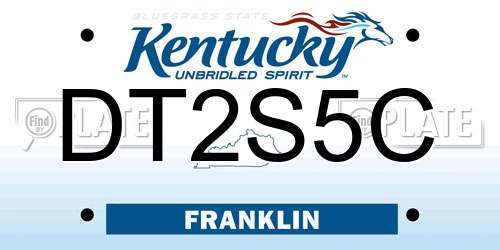DT2S5C Kentucky License Plate