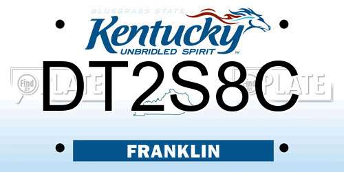 DT2S8C Kentucky License Plate