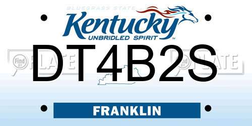 DT4B2S Kentucky License Plate