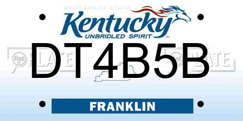 DT4B5B Kentucky License Plate