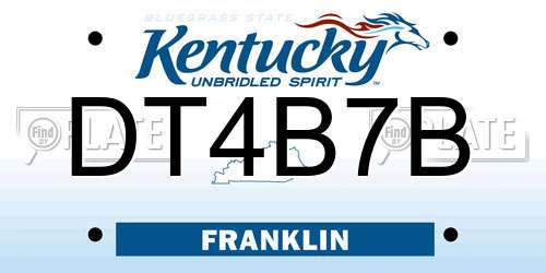 DT4B7B Kentucky License Plate