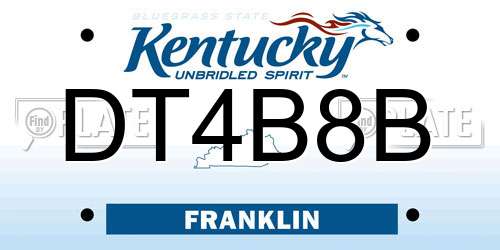 DT4B8B Kentucky License Plate