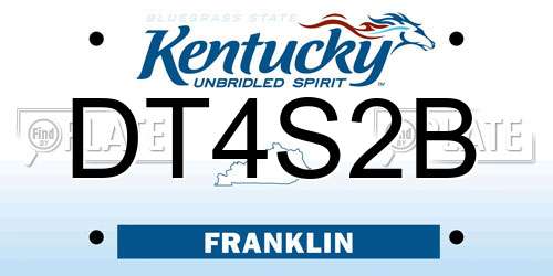 DT4S2B Kentucky License Plate