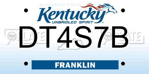 DT4S7B Kentucky License Plate