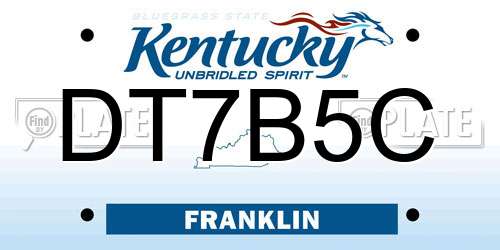 DT7B5C Kentucky License Plate