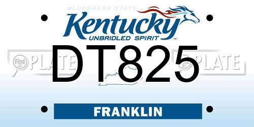 DT825 Kentucky License Plate