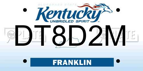 DT8D2M Kentucky License Plate