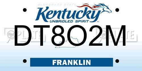 DT8O2M Kentucky License Plate