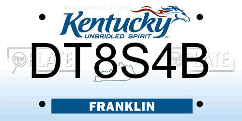 DT8S4B Kentucky License Plate