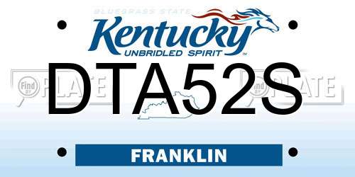 DTA52S Kentucky License Plate