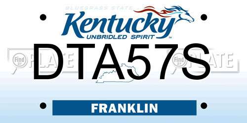 DTA57S Kentucky License Plate