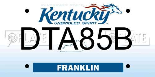 DTA85B Kentucky License Plate