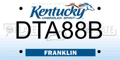 DTA88B Kentucky License Plate
